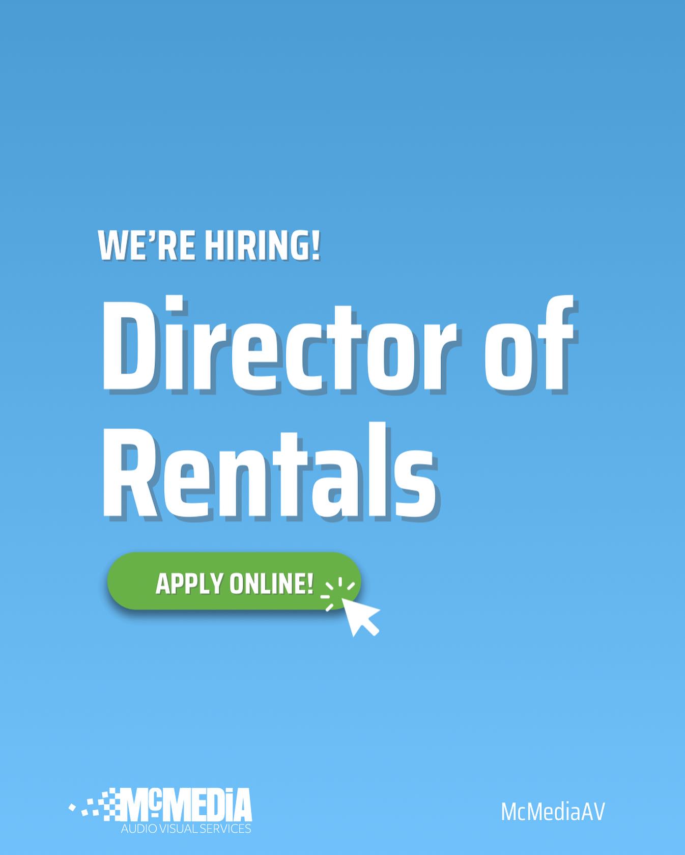 We’re seeking a dynamic Director of Rentals to spearhead our Rentals Department! If you have an extensive background in audio-visual, a passion for technology, and a drive to lead - we want to hear from you! About the Role: 🔹 Shape the strategic vision of the Rentals Department. 🔹 Lead & nurture our vibrant team.…